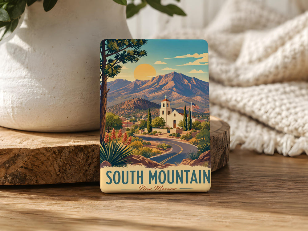 South Mountain NM Fridge Magnet, New Mexico Souvenir Magnet, South Mountain Landmark Keepsake, Southwest Travel Gift