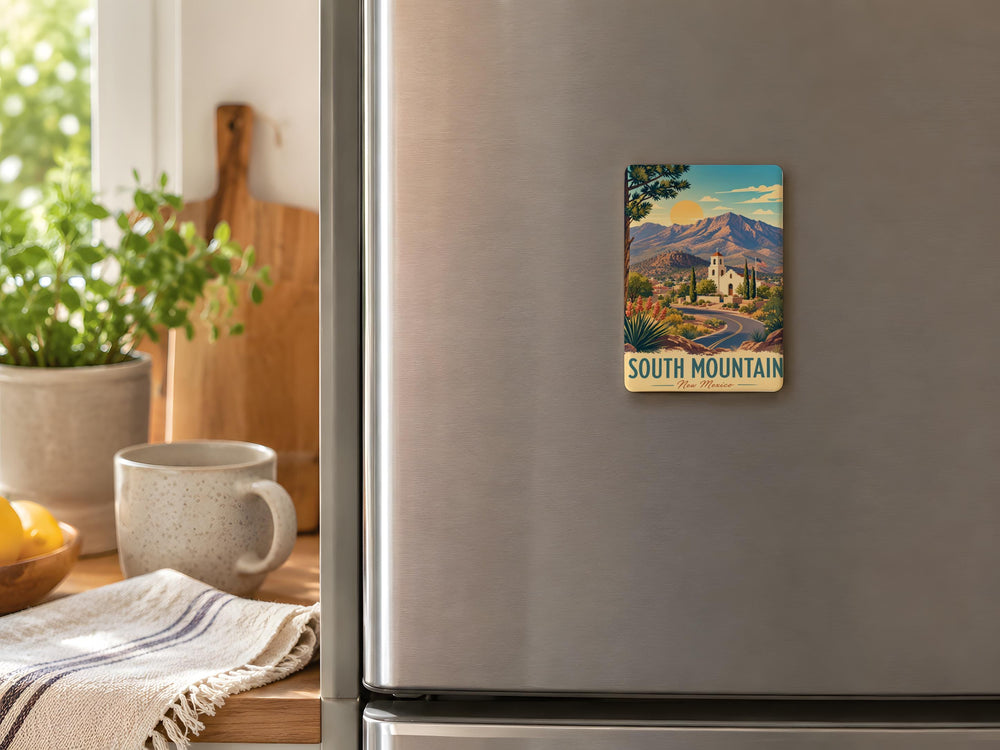 South Mountain NM Fridge Magnet, New Mexico Souvenir Magnet, South Mountain Landmark Keepsake, Southwest Travel Gift