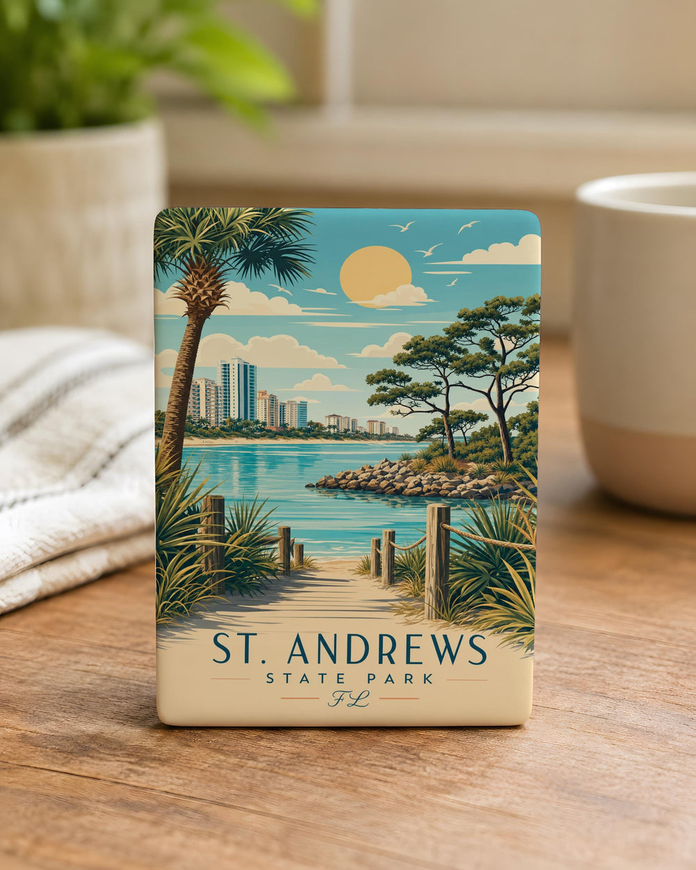 St. Andrews State Park Florida Fridge Magnet, Panama City Beach FL Souvenir Magnet, State Park Travel Keepsake Magnet
