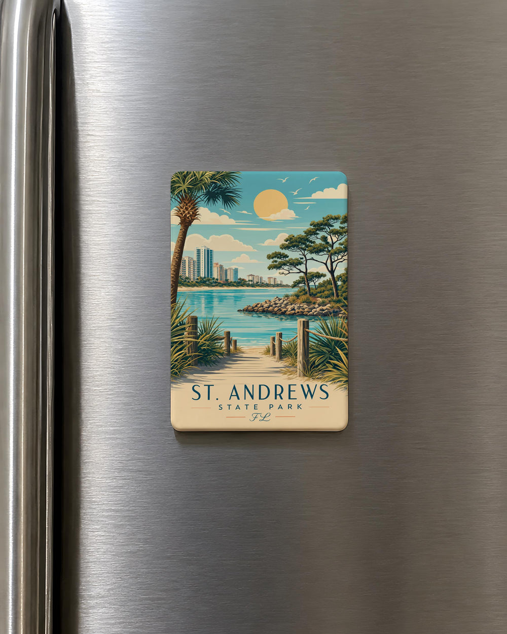 St. Andrews State Park Florida Fridge Magnet, Panama City Beach FL Souvenir Magnet, State Park Travel Keepsake Magnet