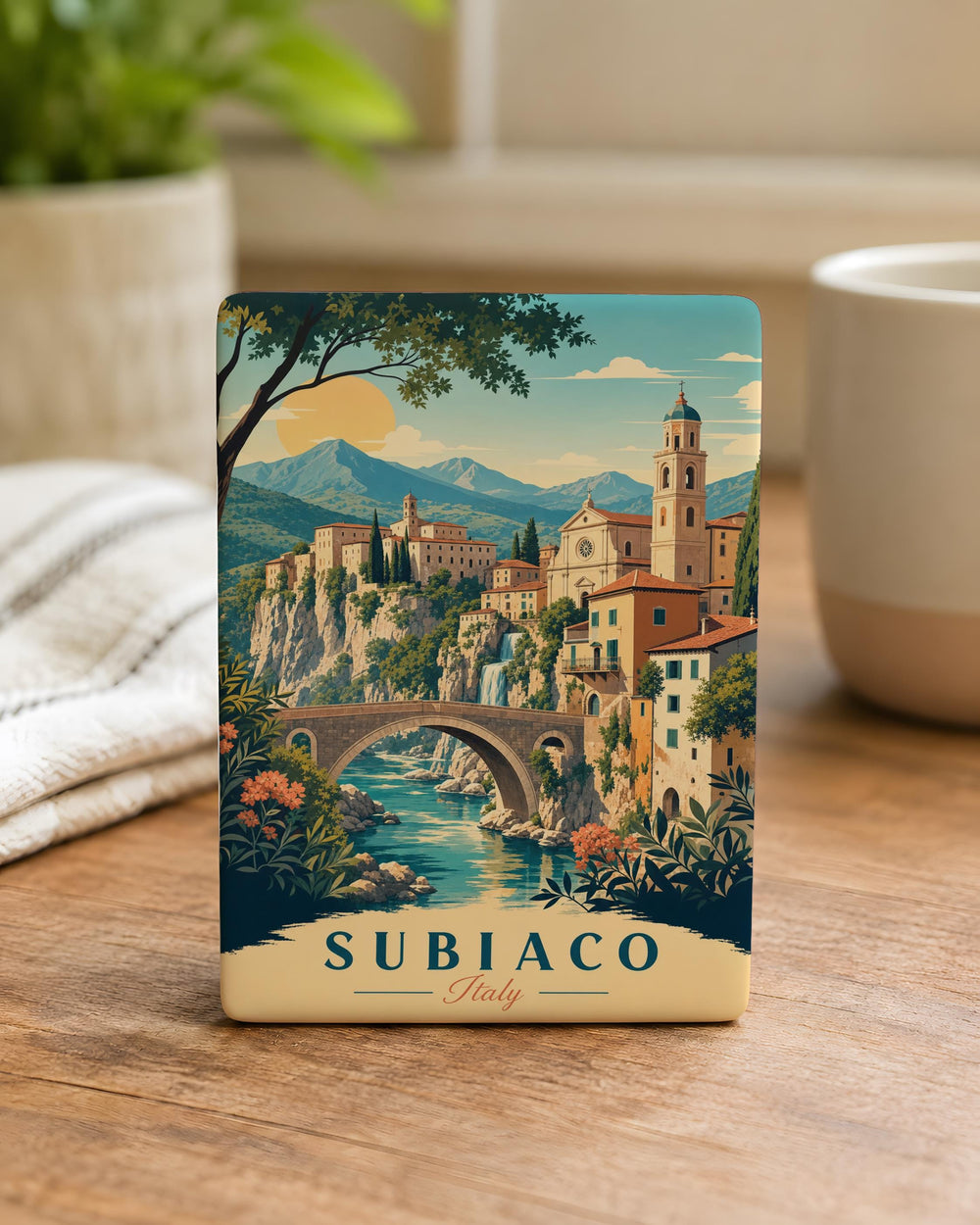 Subiaco Italy Fridge Magnet, Subiaco Souvenir Magnet, Italy Travel Gift, Lazio Landmark Keepsake, Italian Town Magnet