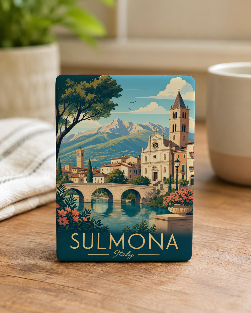 Sulmona Italy Fridge Magnet, Sulmona Travel Souvenir Magnet, Italy Vacation Keepsake, Abruzzo Italy Gift, Italian City Magnet