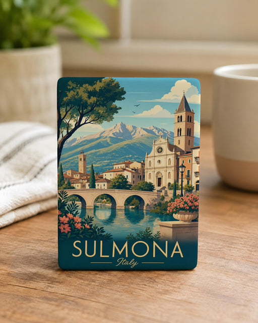 Sulmona Italy Fridge Magnet, Sulmona Travel Souvenir Magnet, Italy Vacation Keepsake, Abruzzo Italy Gift, Italian City Magnet
