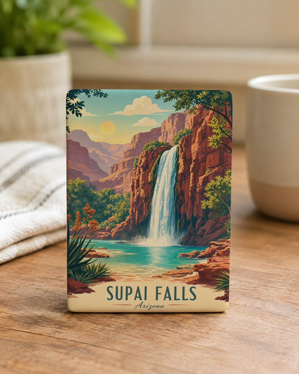 Supai Falls Fridge Magnet, Havasu Canyon Waterfall Souvenir Magnet, Arizona Grand Canyon Travel Keepsake Magnet