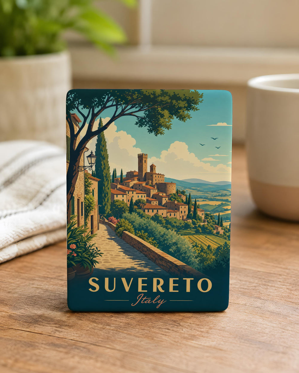 Suvereto Italy Fridge Magnet, Suvereto Tuscany Travel Souvenir Magnet, Italian Village Landmark Refrigerator Magnet