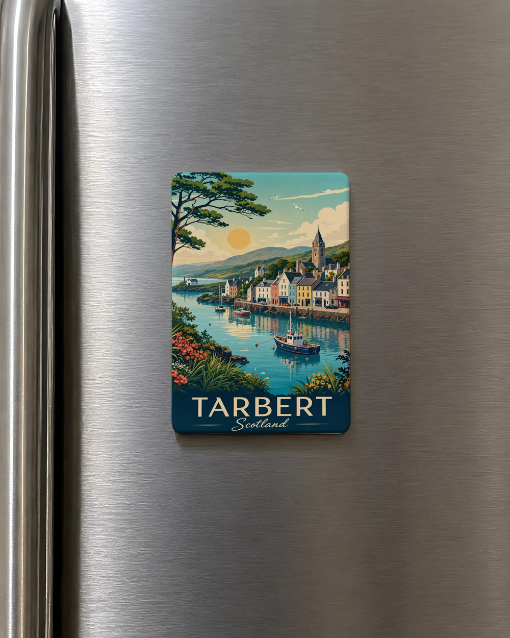 Tarbert Scotland Fridge Magnet, Tarbert Harbour Souvenir Magnet, Scottish Highlands Travel Gift, Scotland Keepsake Magnet
