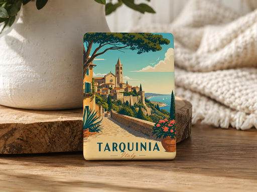 Tarquinia Italy Fridge Magnet, Tarquinia Travel Souvenir Magnet, Italy Vacation Keepsake, Tarquinia Landmark Magnet