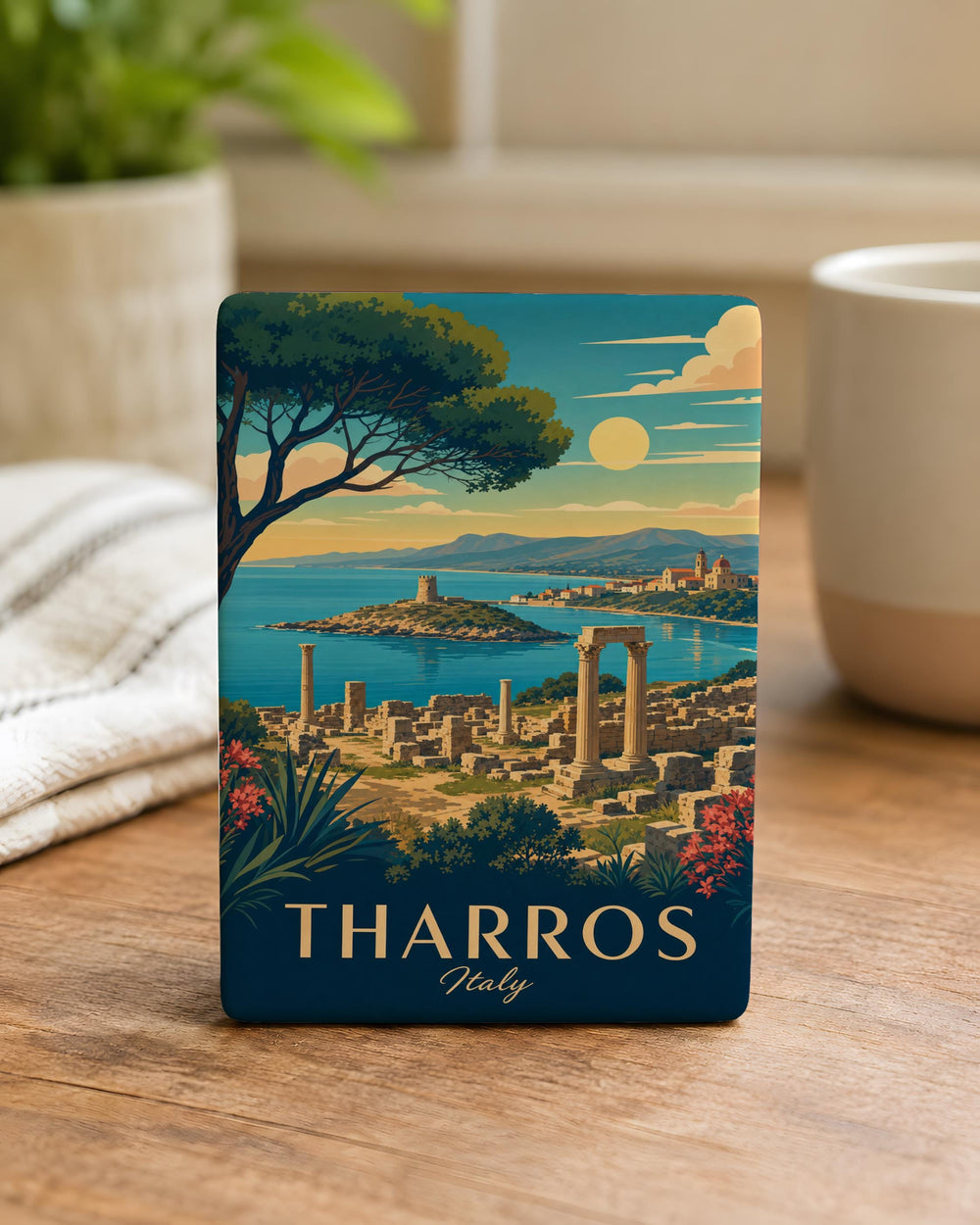 Tharros Italy Fridge Magnet, Sardinia Ancient Ruins Souvenir, Roman Archaeological Site Travel Keepsake Magnet