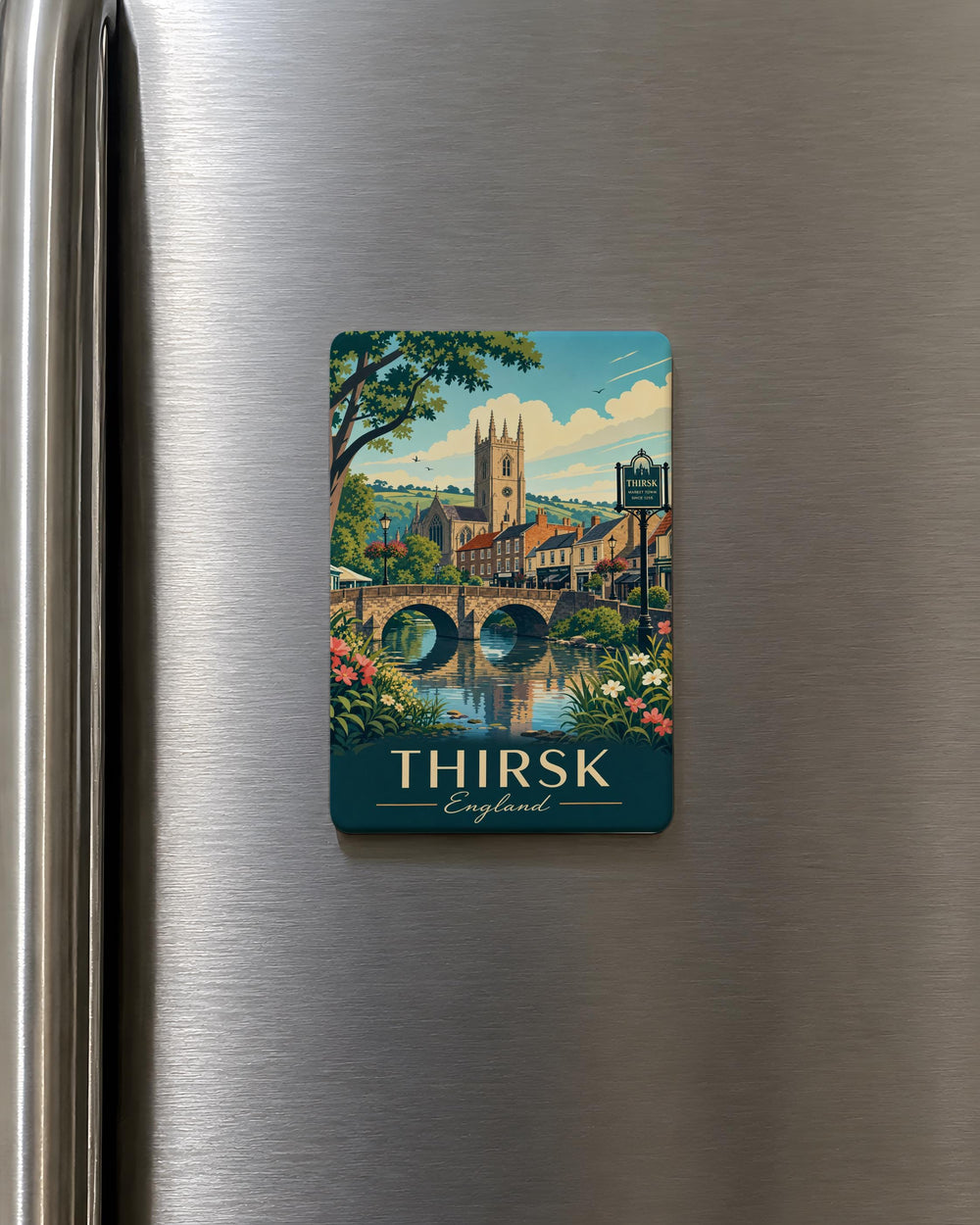 Thirsk England Fridge Magnet, Thirsk Yorkshire Souvenir Magnet, Thirsk Town Travel Keepsake, England Gift Magnet