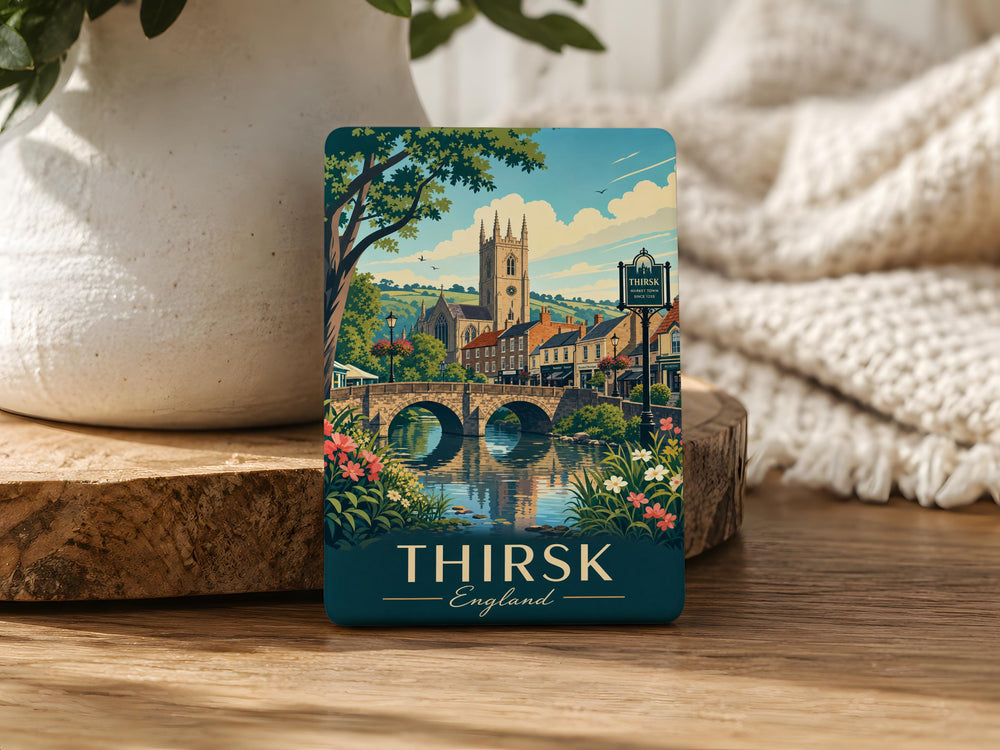 Thirsk England Fridge Magnet, Thirsk Yorkshire Souvenir Magnet, Thirsk Town Travel Keepsake, England Gift Magnet