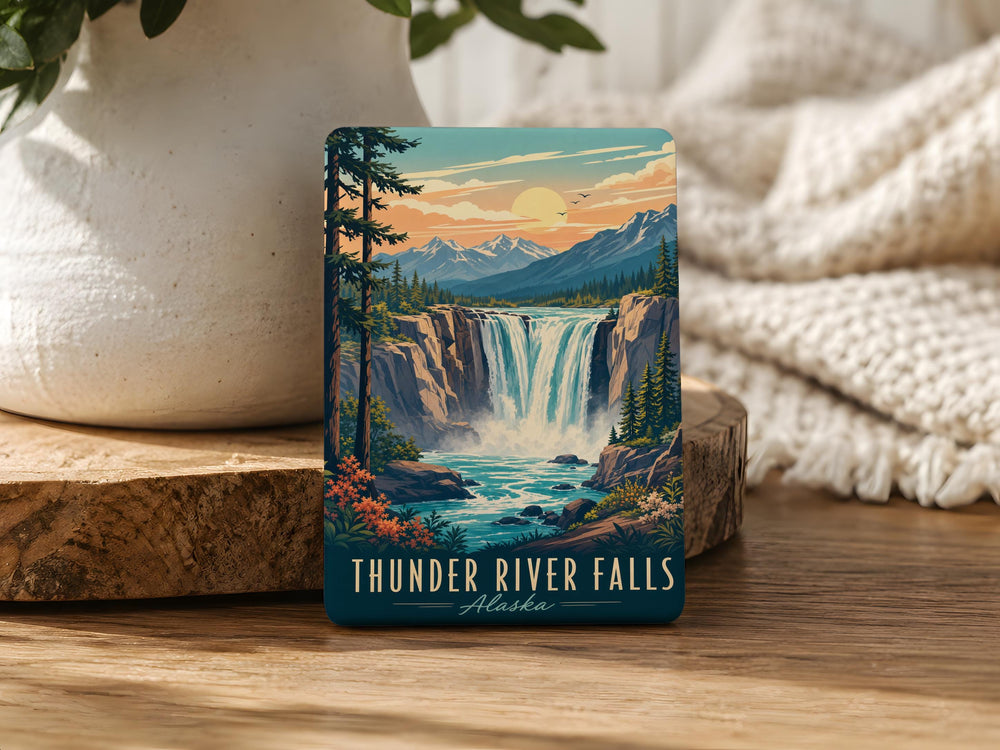 Thunder River Falls Fridge Magnet, Waterfall River Canyon Nature Souvenir Magnet, Scenic Rapids Travel Keepsake Magnet