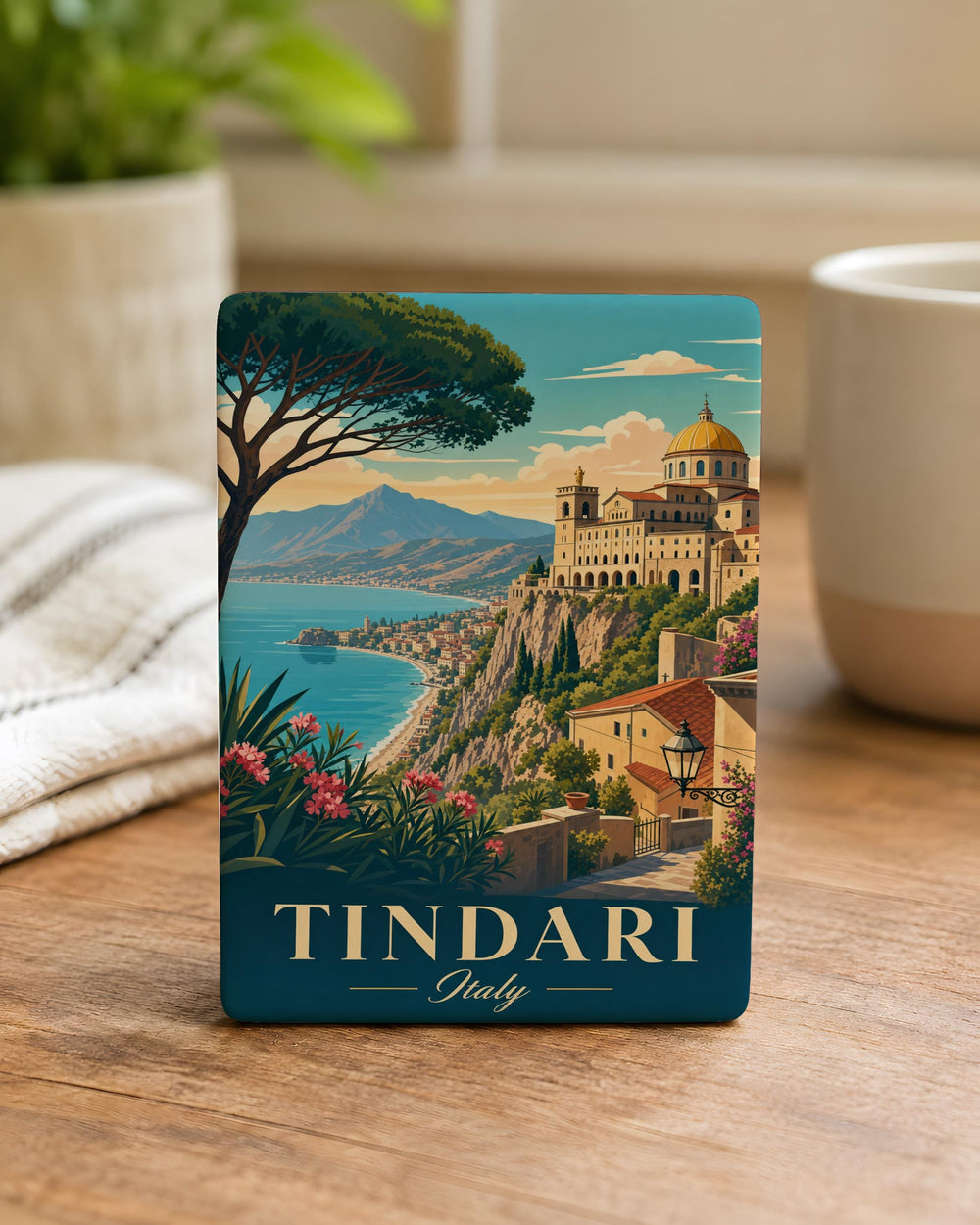 Tindari Italy Fridge Magnet, Sicily Travel Souvenir, Tindari Sanctuary Landmark Magnet, Italian Coastal Town Keepsake