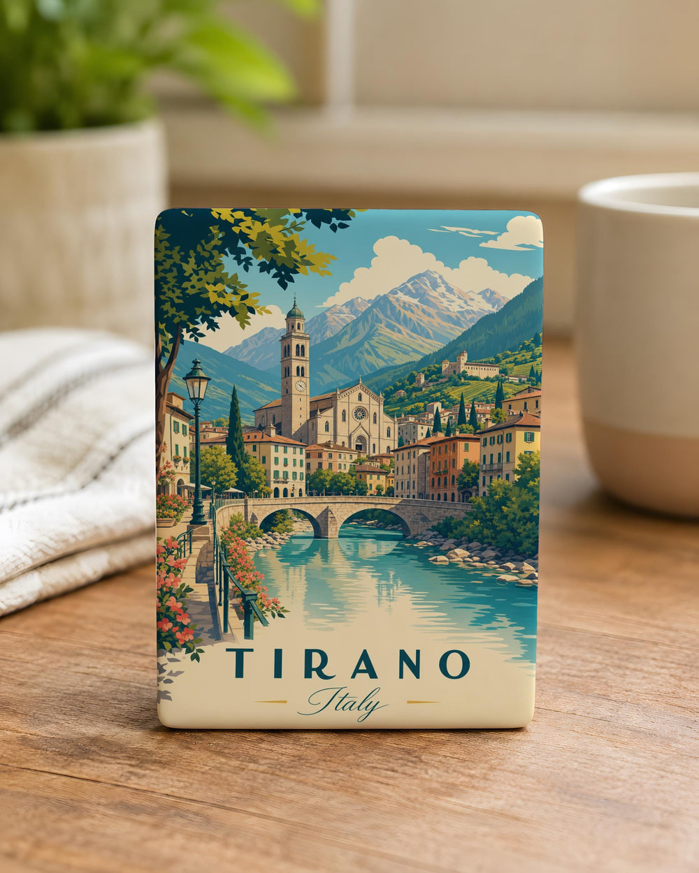 Tirano Italy Fridge Magnet, Tirano Souvenir Magnet, Italy Travel Gift, Lombardy Landmark Keepsake, Italian Town Magnet