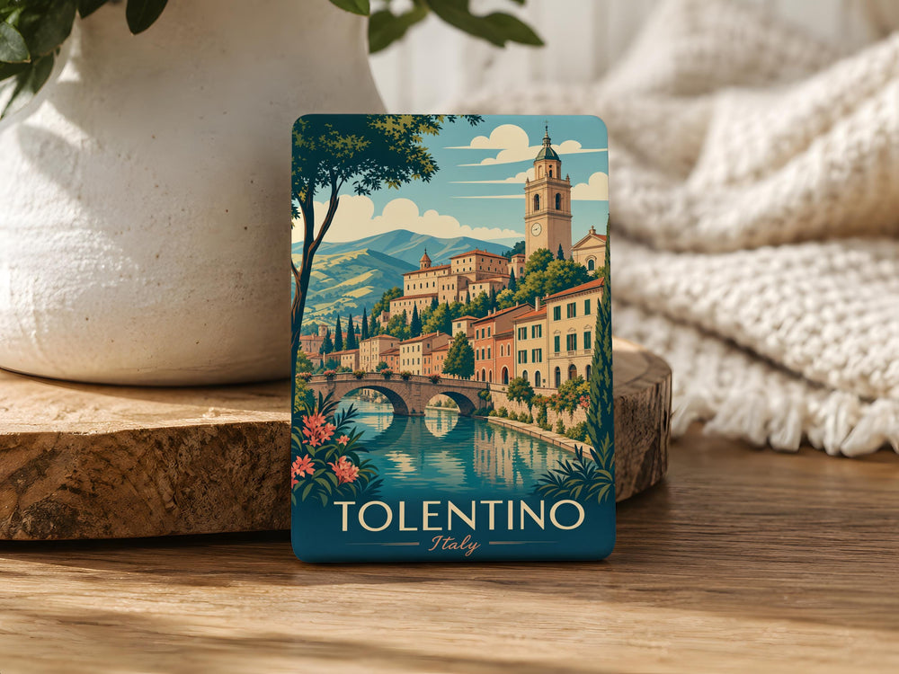 Tolentino Italy Fridge Magnet, Tolentino Travel Souvenir, Italian Town Landmark Keepsake Magnet, Marche Italy Gift