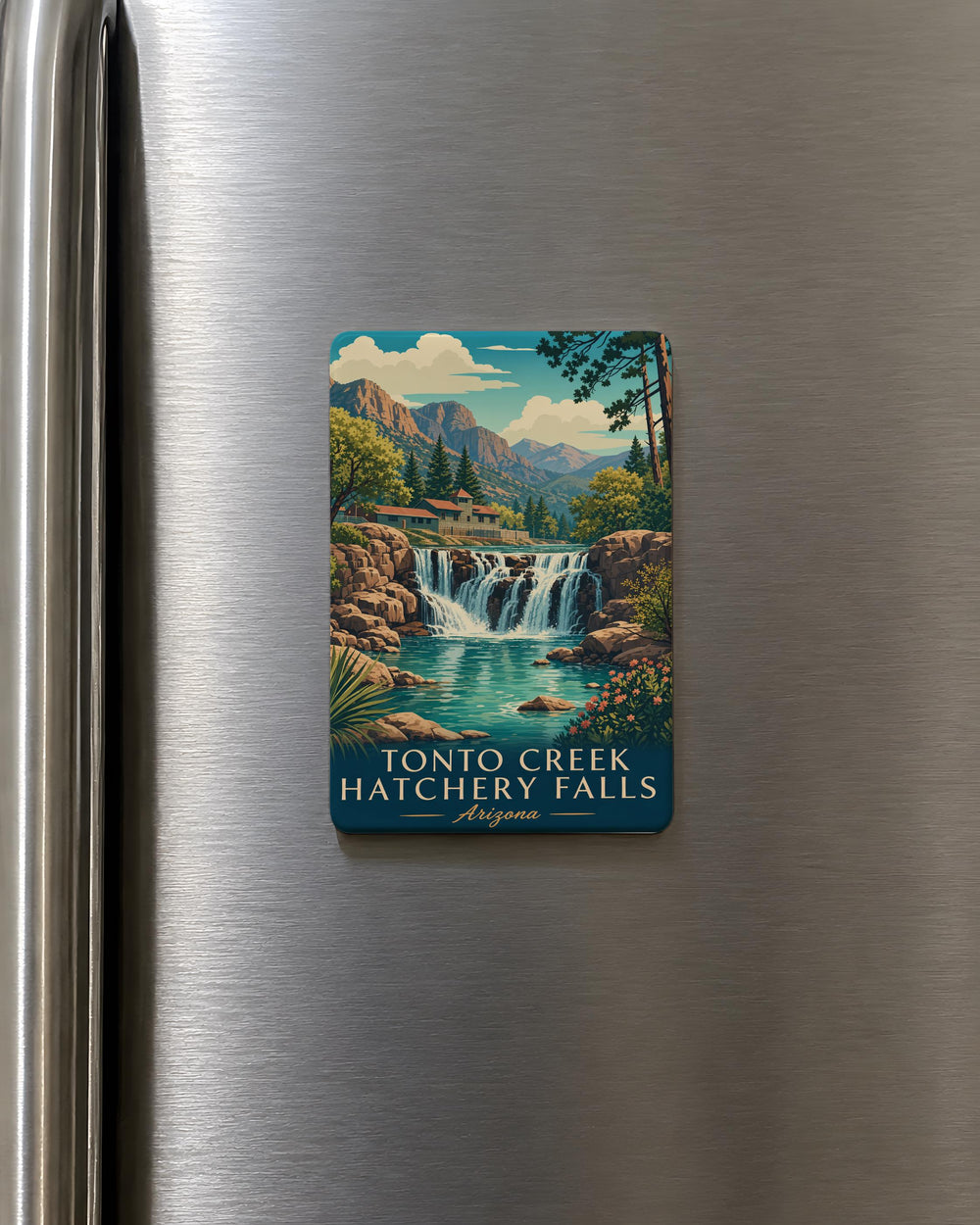 Tonto Creek Hatchery Falls Fridge Magnet, Arizona Waterfall Souvenir, Nature Travel Keepsake Magnet