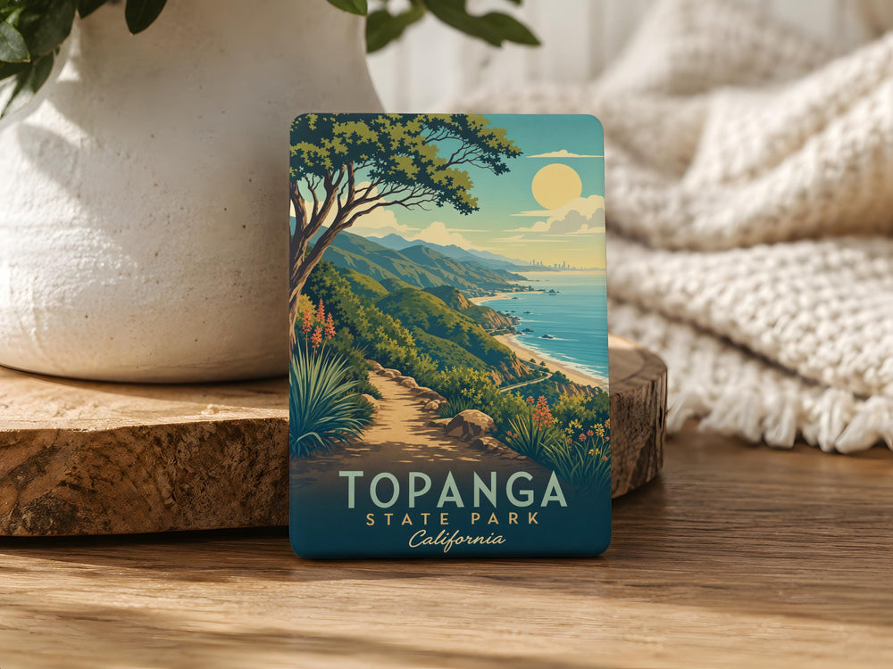 Topanga State Park Fridge Magnet, California Hiking Trail Souvenir, Los Angeles Nature Landmark Gift