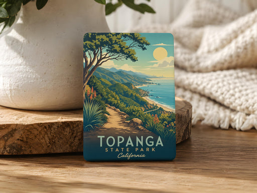 Topanga State Park Fridge Magnet, California Hiking Trail Souvenir, Los Angeles Nature Landmark Gift