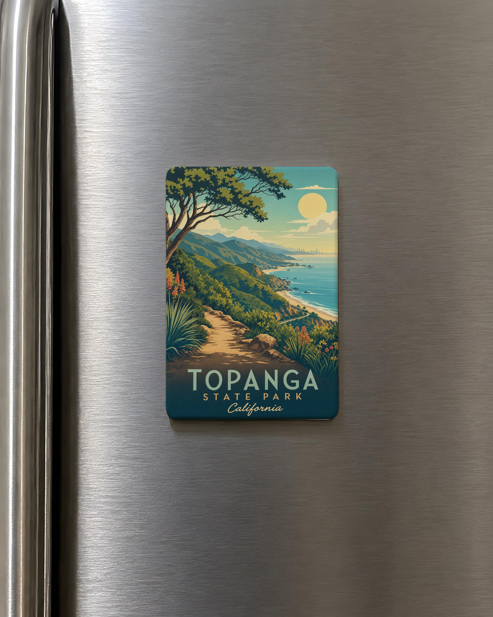 Topanga State Park Fridge Magnet, California Hiking Trail Souvenir, Los Angeles Nature Landmark Gift