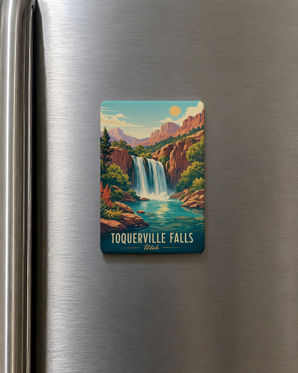 Toquerville Falls Fridge Magnet, Utah Waterfall Souvenir Magnet, Scenic Nature Travel Keepsake, Toquerville Utah Gift