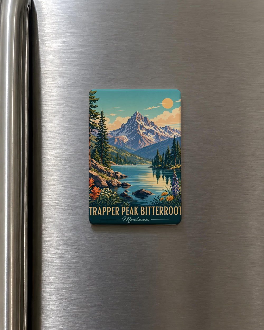 Trapper Peak Bitterroot Mountains Fridge Magnet, Montana Mountain Peak Souvenir Magnet, Bitterroot Range Travel Keepsake
