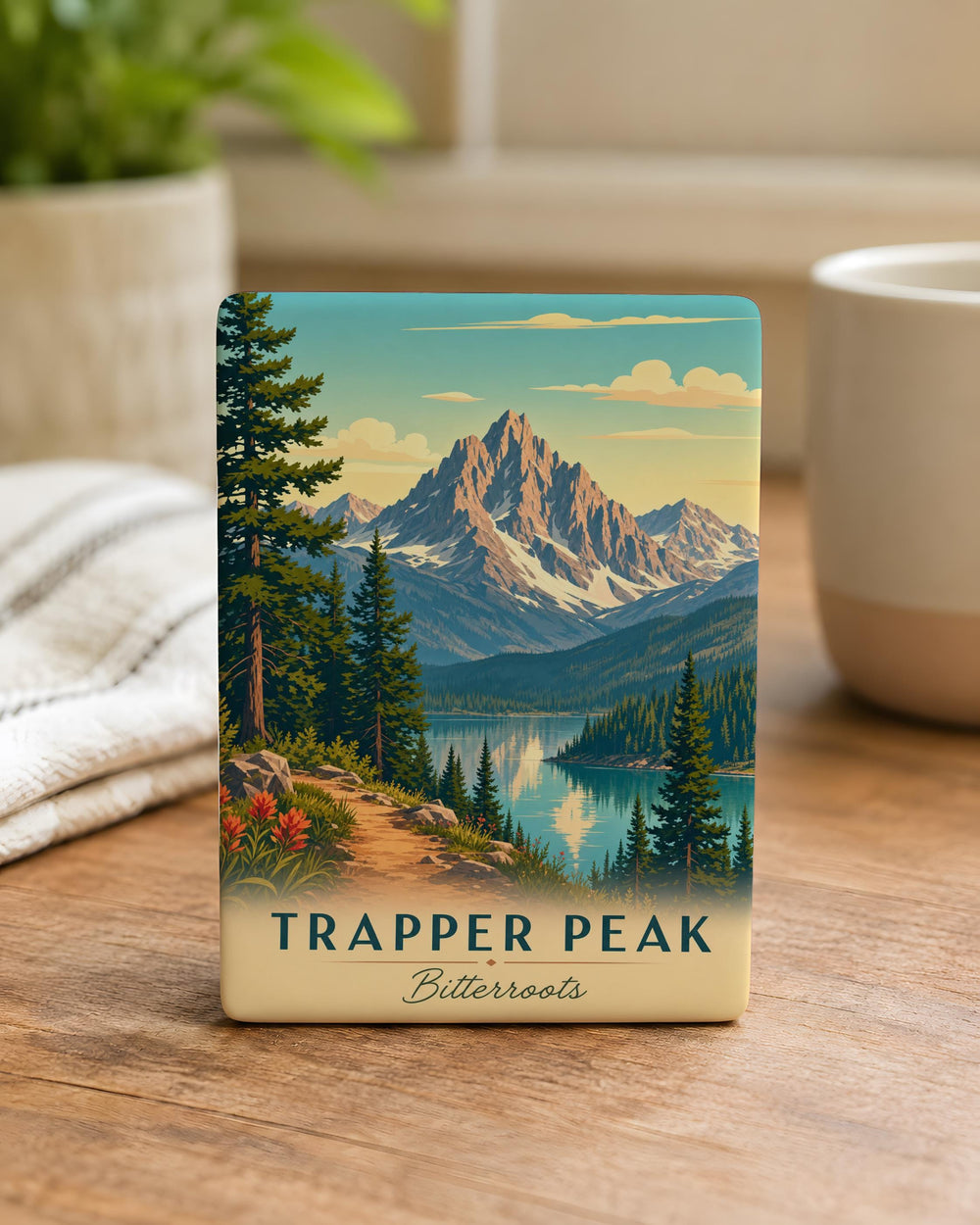 Trapper Peak Bitterroot Mountains Fridge Magnet, Montana Mountain Souvenir Magnet, Hiking Outdoors Travel Gift