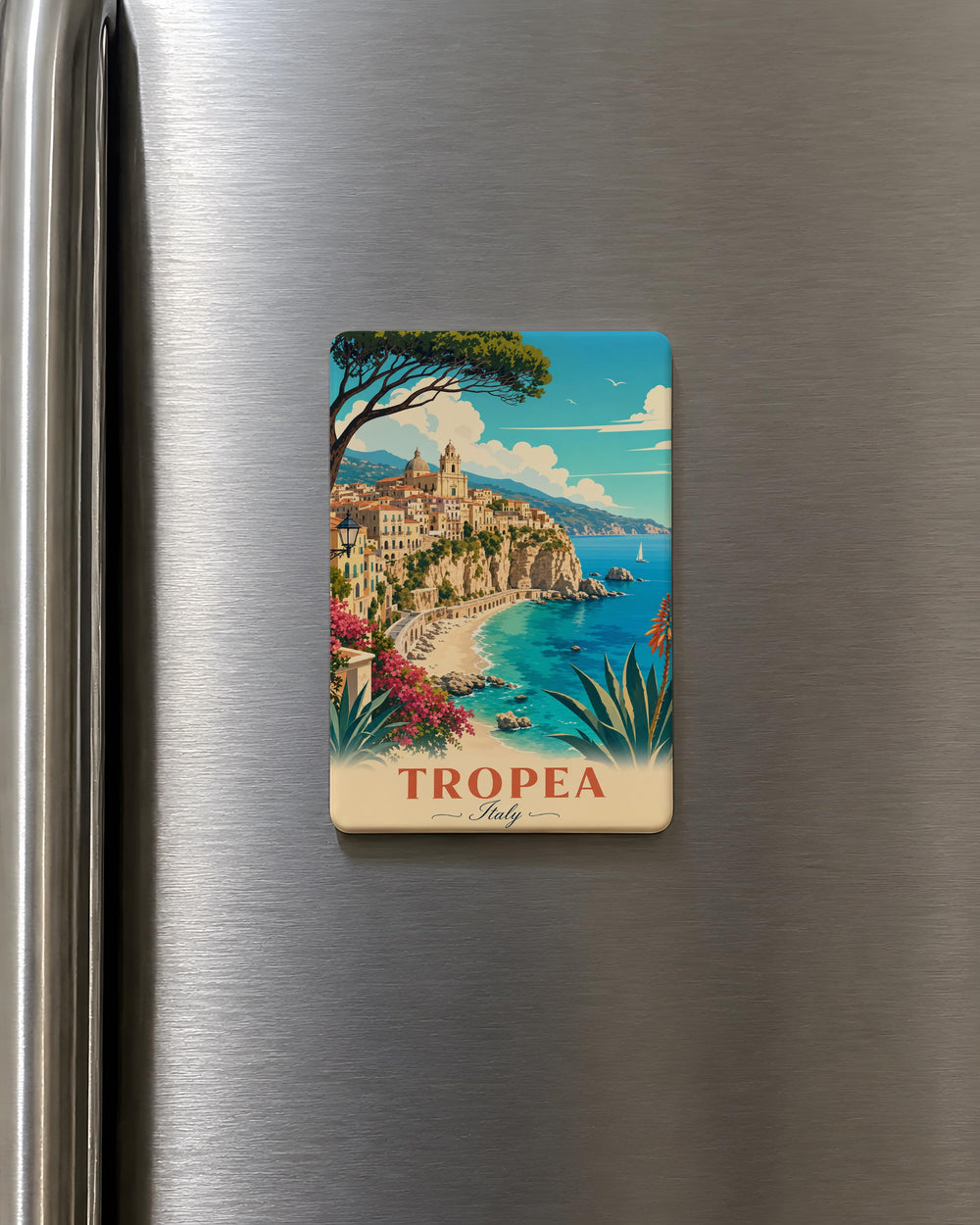 Tropea Town Fridge Magnet, Tropea Italy Souvenir Magnet, Calabria Travel Keepsake, Coastal Town Landmark Magnet