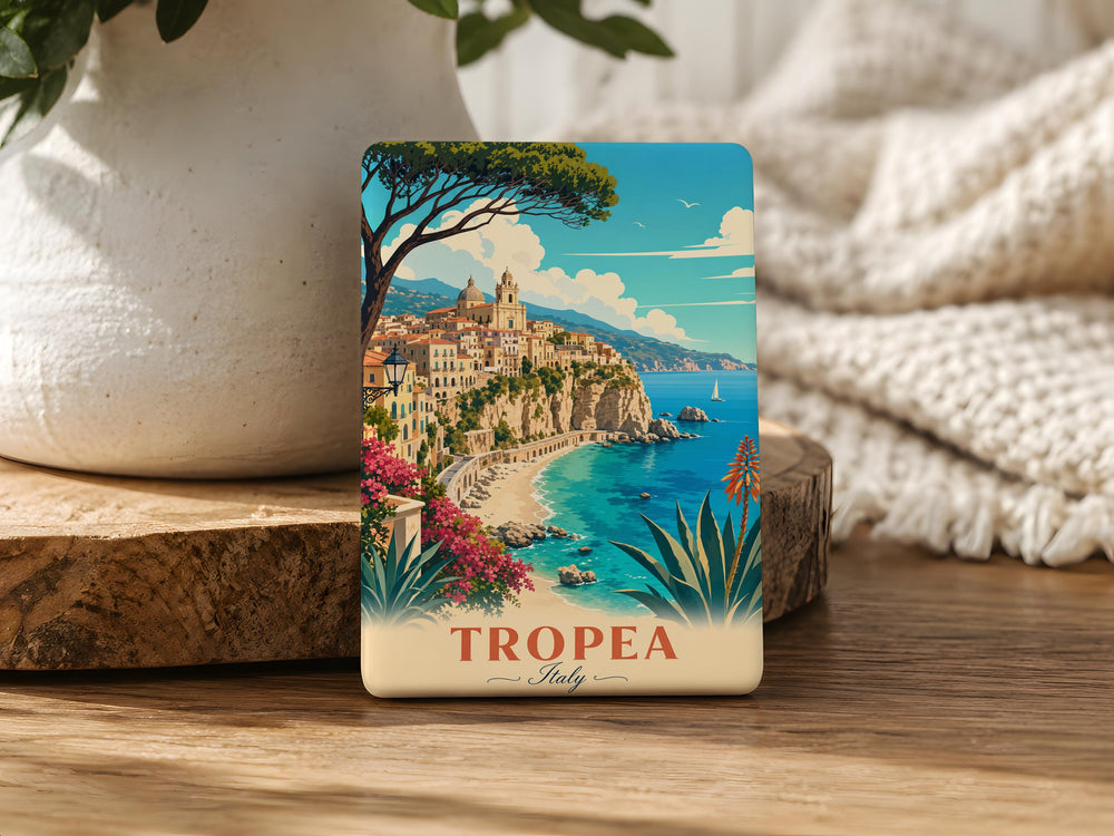 Tropea Town Fridge Magnet, Tropea Italy Souvenir Magnet, Calabria Travel Keepsake, Coastal Town Landmark Magnet