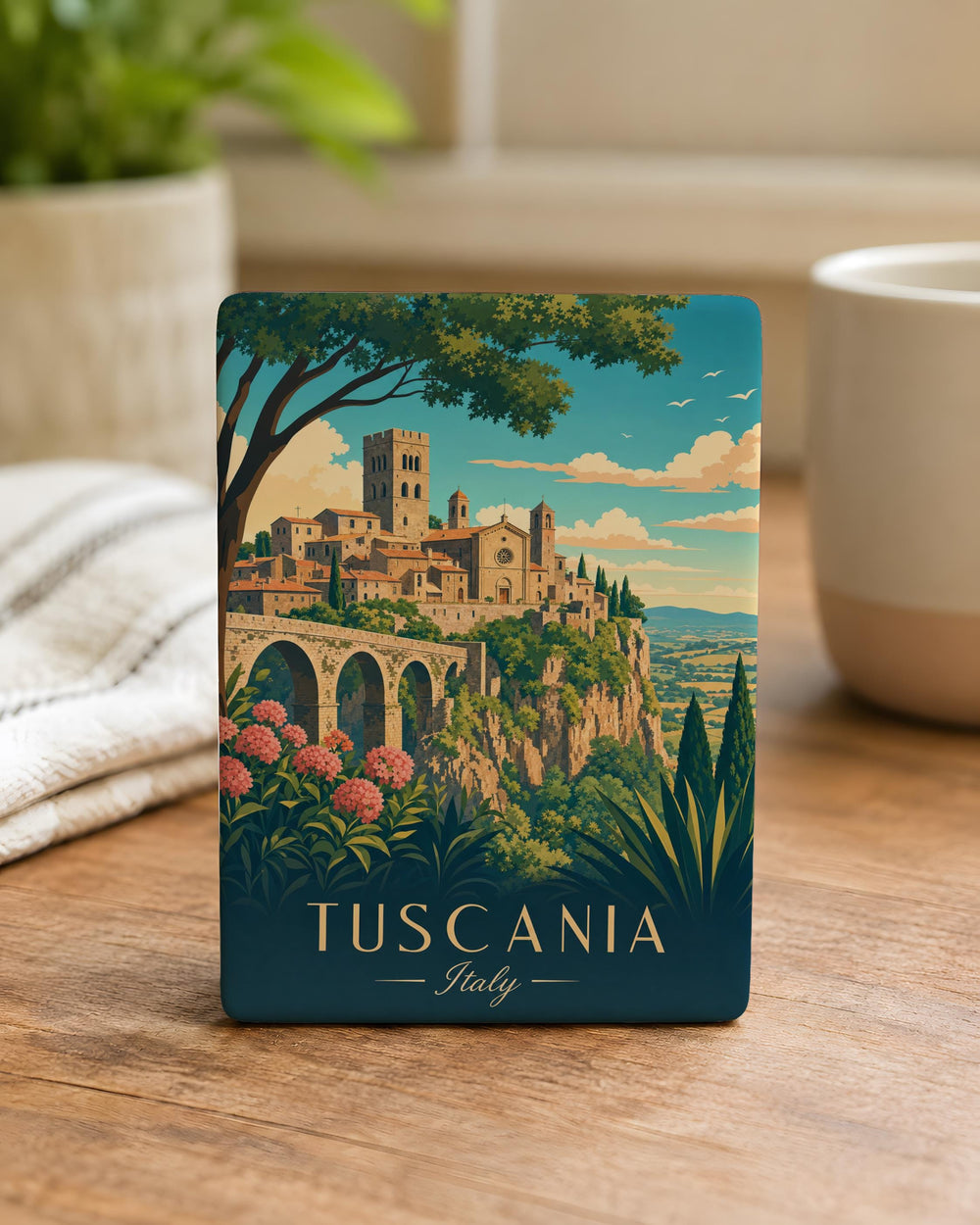 Tuscania Italy Fridge Magnet, Tuscania Souvenir Magnet, Italy Travel Gift, Tuscania Landmark Magnet, Italian Town Magnet