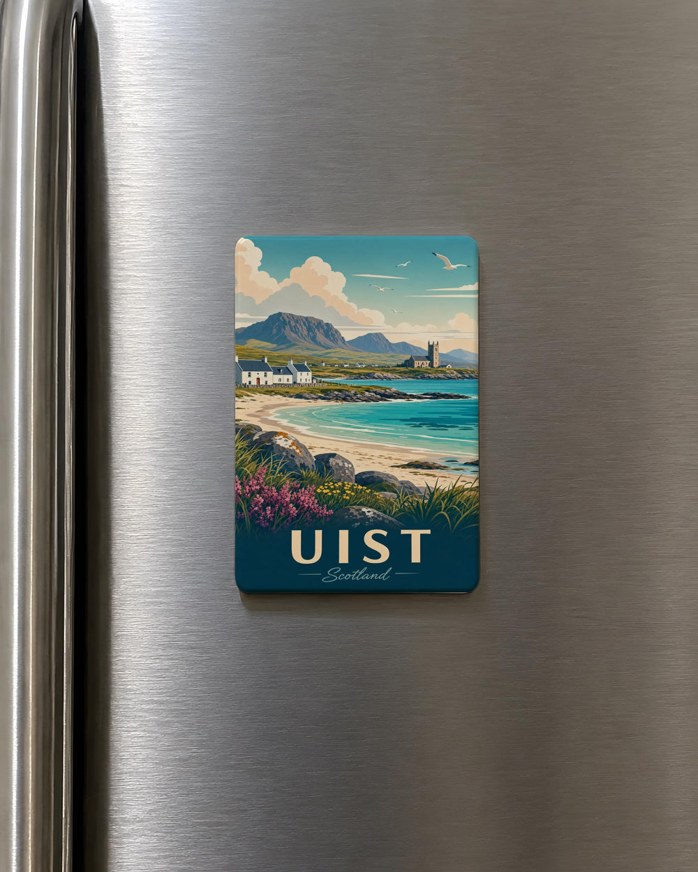 Uist Scotland Fridge Magnet, Outer Hebrides Island Souvenir Magnet, Scottish Isles Travel Keepsake Magnet