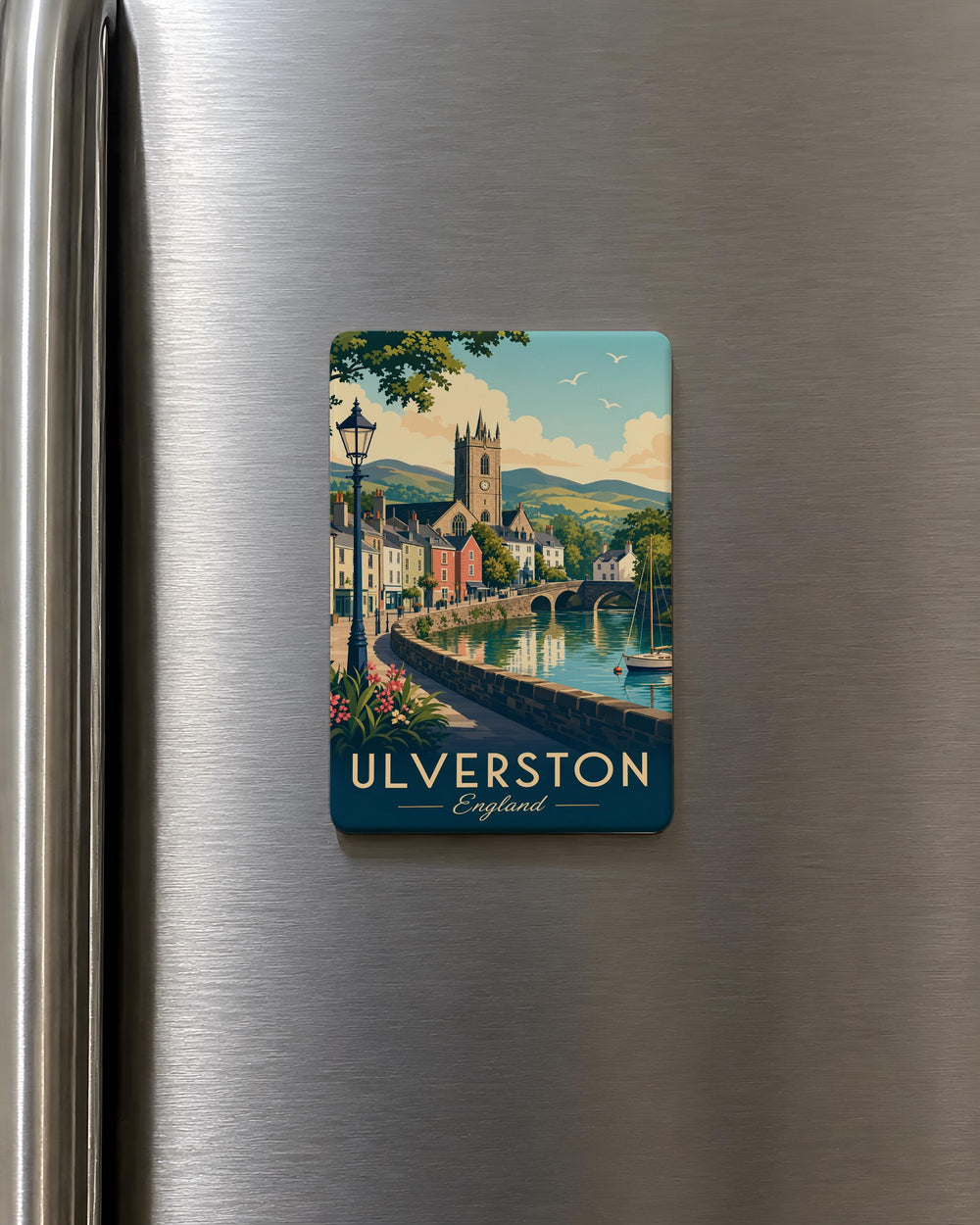 Ulverston England Fridge Magnet, Ulverston Town Souvenir Magnet, Cumbria UK Travel Keepsake Magnet