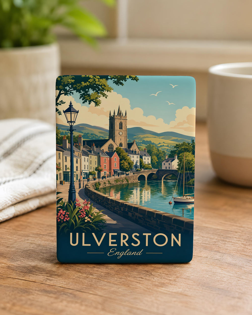 Ulverston England Fridge Magnet, Ulverston Town Souvenir Magnet, Cumbria UK Travel Keepsake Magnet