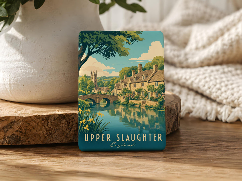 Upper Slaughter Village Fridge Magnet, Cotswolds England Travel Souvenir, Scenic Countryside Landmark Magnet Gift