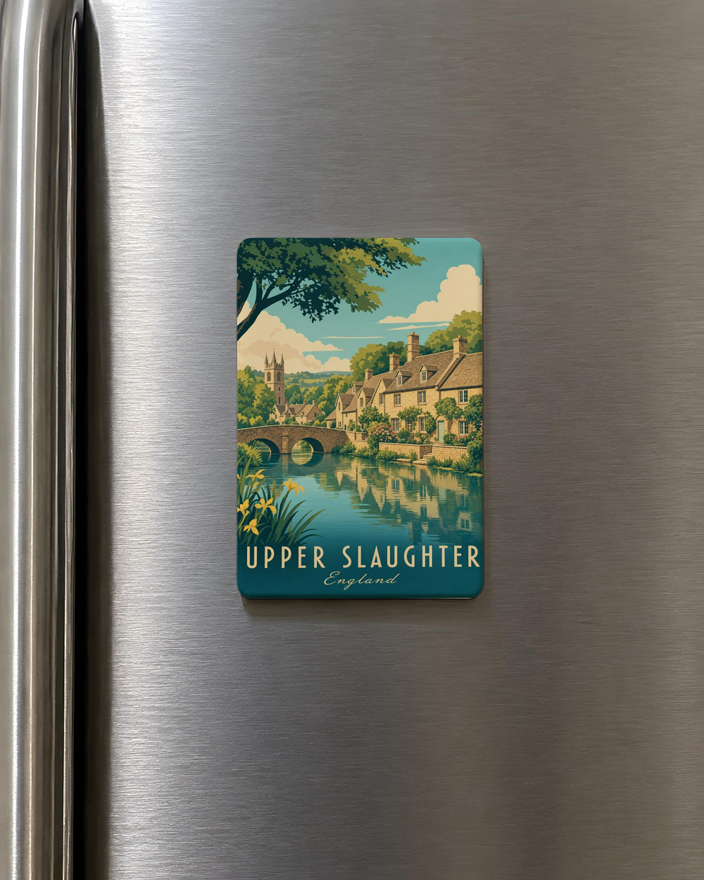 Upper Slaughter Village Fridge Magnet, Cotswolds England Travel Souvenir, Scenic Countryside Landmark Magnet Gift