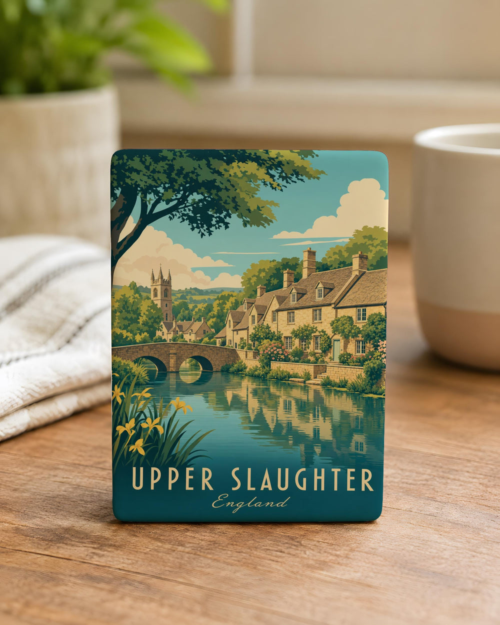 Upper Slaughter Village Fridge Magnet, Cotswolds England Travel Souvenir, Scenic Countryside Landmark Magnet Gift