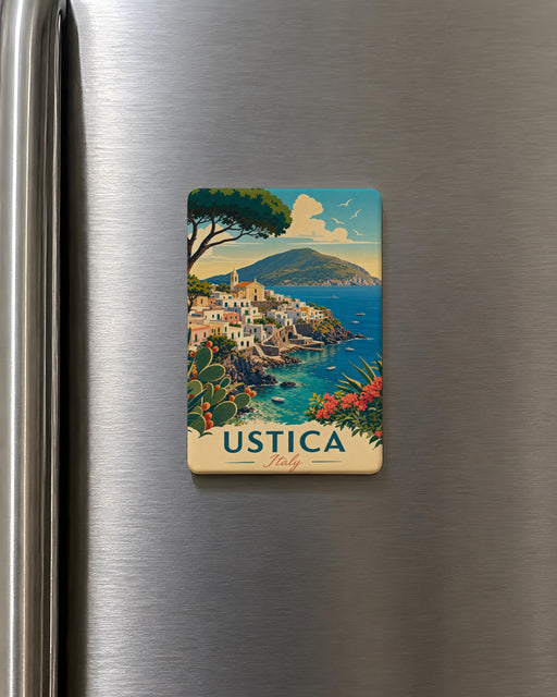 Ustica Italy Fridge Magnet, Ustica Island Sicily Souvenir Magnet, Italian Travel Landmark Keepsake, Mediterranean Island Gift