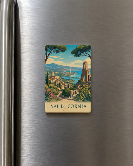 Val di Cornia Fridge Magnet, Tuscany Italy Travel Souvenir, Val di Cornia Park Landmark Keepsake Magnet