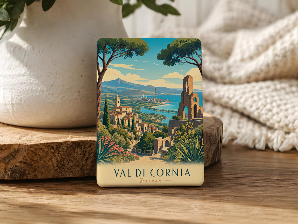 Val di Cornia Fridge Magnet, Tuscany Italy Travel Souvenir, Val di Cornia Park Landmark Keepsake Magnet