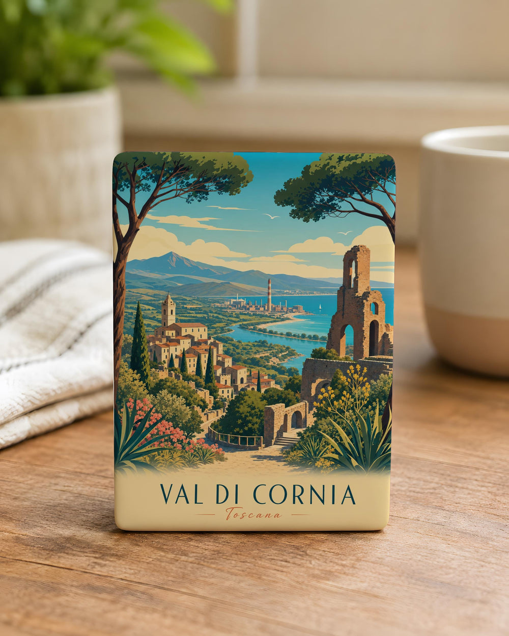 Val di Cornia Fridge Magnet, Tuscany Italy Travel Souvenir, Val di Cornia Park Landmark Keepsake Magnet