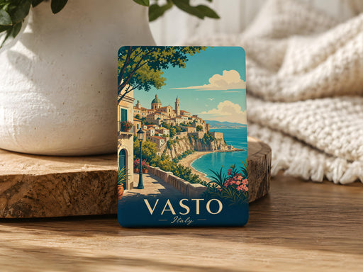 Vasto Italy Fridge Magnet, Vasto Travel Souvenir Magnet, Italy Vacation Keepsake, Abruzzo Italy Landmark Magnet