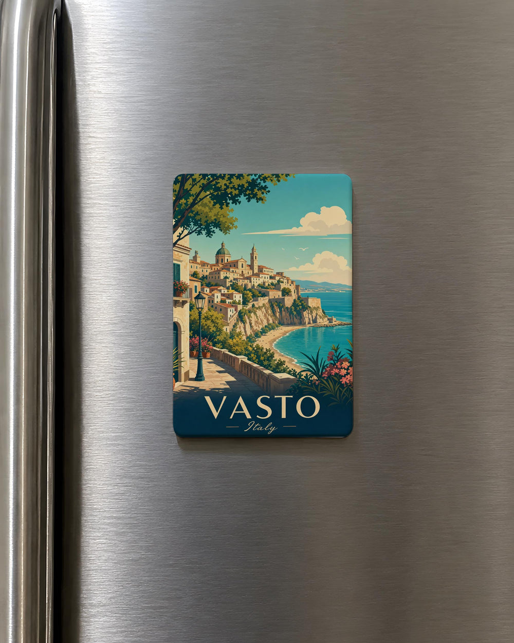 Vasto Italy Fridge Magnet, Vasto Travel Souvenir Magnet, Italy Vacation Keepsake, Abruzzo Italy Landmark Magnet