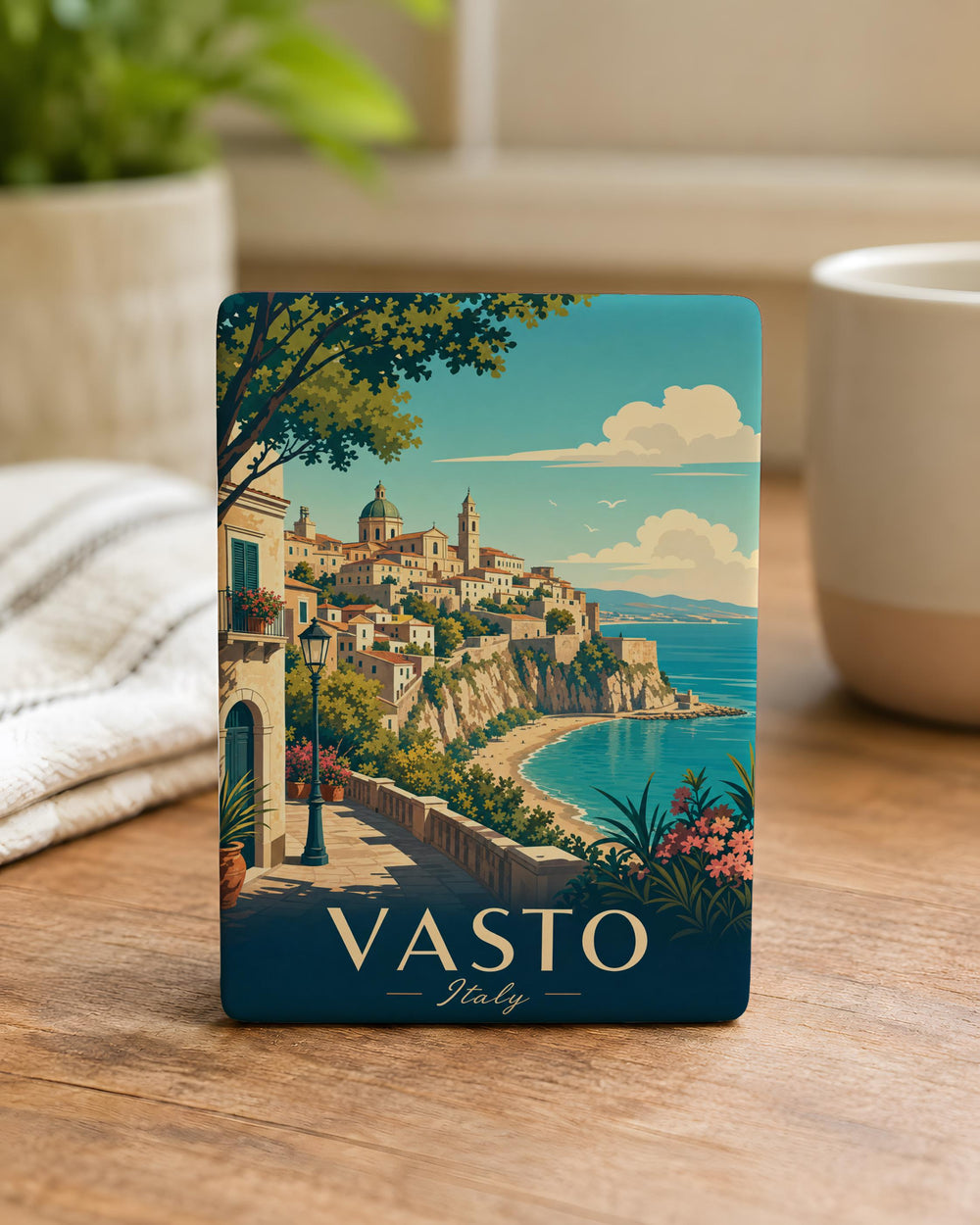 Vasto Italy Fridge Magnet, Vasto Travel Souvenir Magnet, Italy Vacation Keepsake, Abruzzo Italy Landmark Magnet