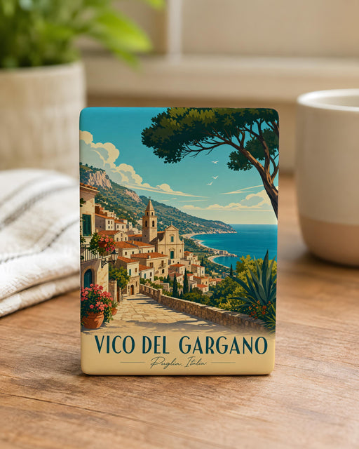 Vico del Gargano Italy Fridge Magnet, Puglia Travel Souvenir Magnet, Italian Village Keepsake Magnet