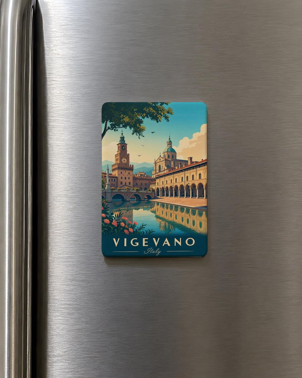 Vigevano Italy Fridge Magnet, Piazza Ducale Landmark Souvenir, Italian Travel Gift, Lombardy City Keepsake Magnet