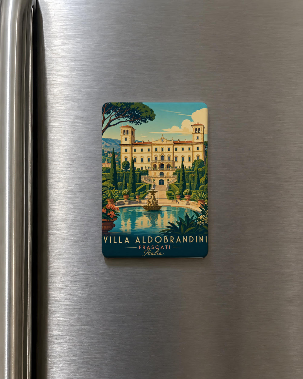 Villa Aldobrandini Fridge Magnet, Italian Renaissance Villa & Gardens Souvenir Magnet, Frascati Italy Travel Keepsake Magnet