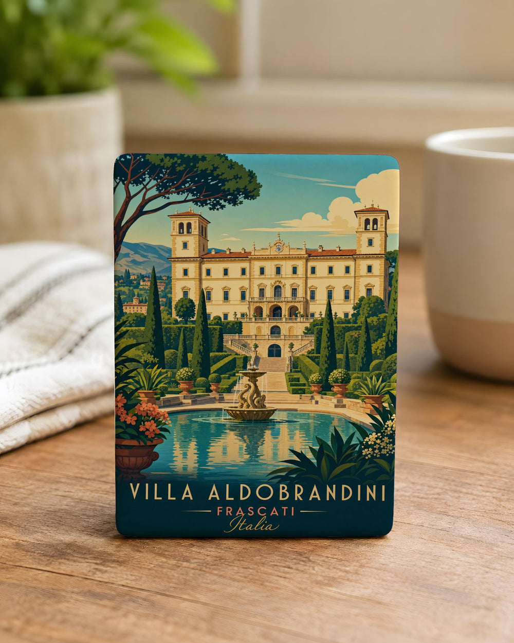 Villa Aldobrandini Fridge Magnet, Italian Renaissance Villa & Gardens Souvenir Magnet, Frascati Italy Travel Keepsake Magnet