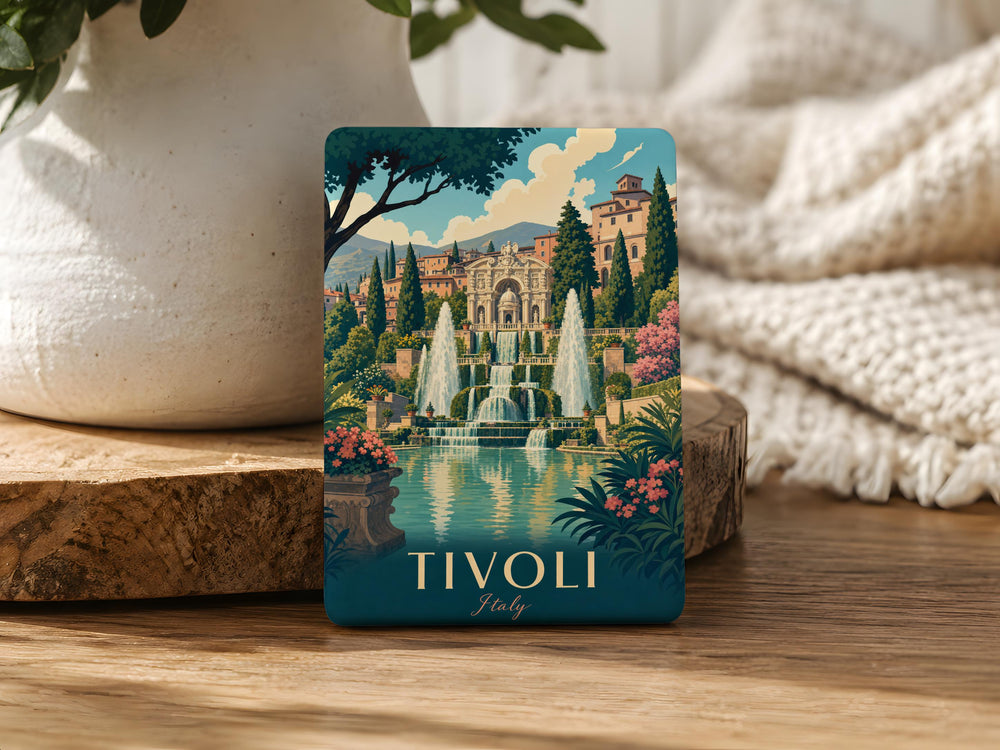 Villa d’Este Gardens Fridge Magnet, Tivoli Italy Fountain Garden Landscape Souvenir Magnet