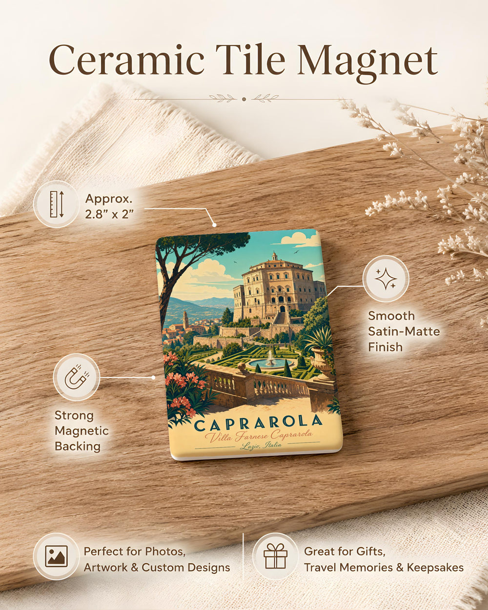 Villa Farnese Caprarola Fridge Magnet, Italian Renaissance Palace Landmark Souvenir Magnet, Caprarola Italy Travel Gift