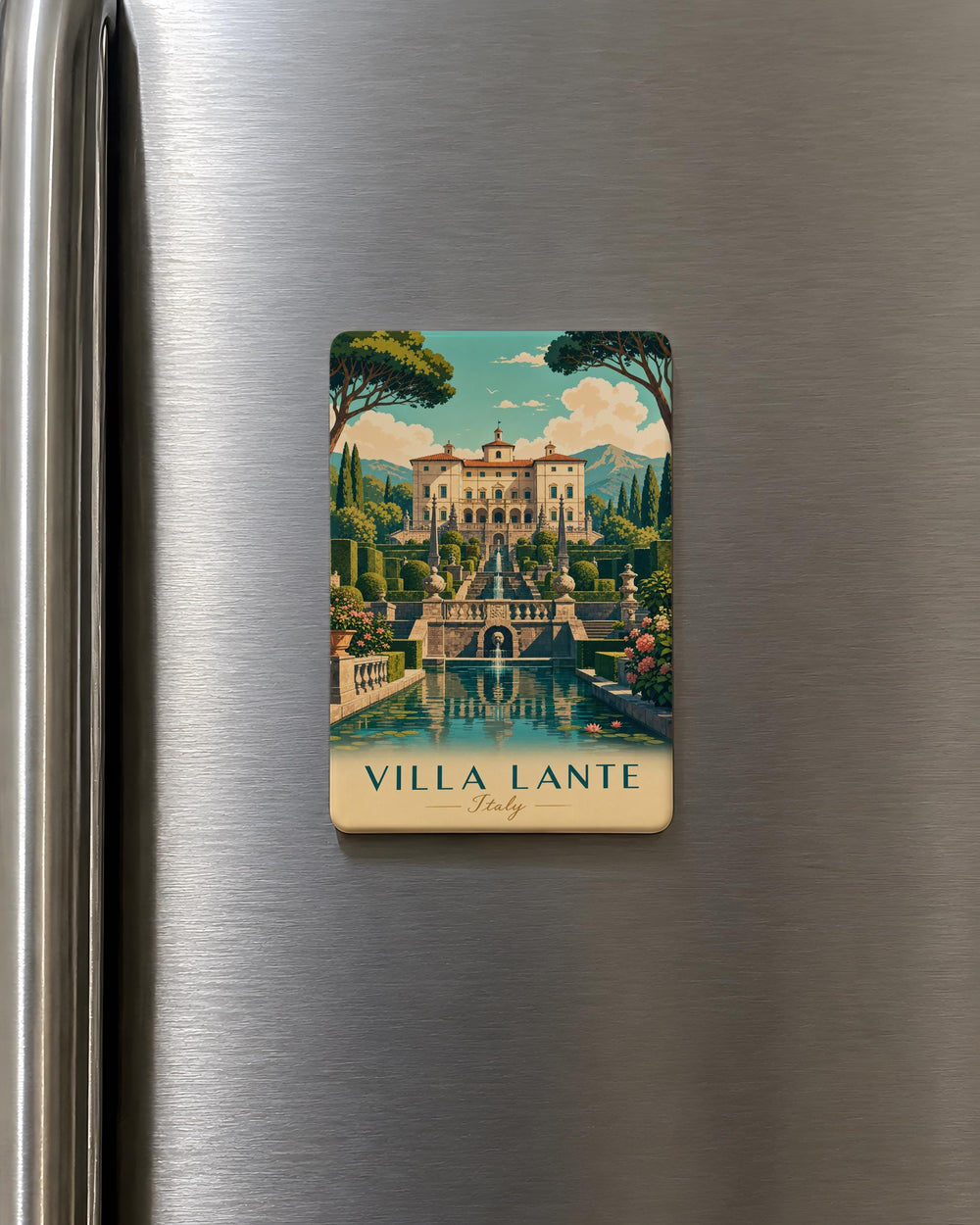 Villa Lante Fridge Magnet, Italian Garden Landmark Souvenir Magnet, Bagnaia Viterbo Italy Travel Keepsake Magnet