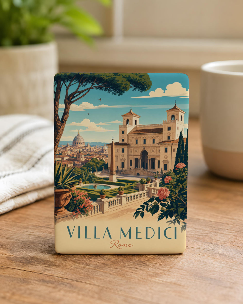Villa Medici Rome Fridge Magnet, Italy Landmark Souvenir, Historic Villa & Gardens Travel Keepsake, Rome Vacation Gift