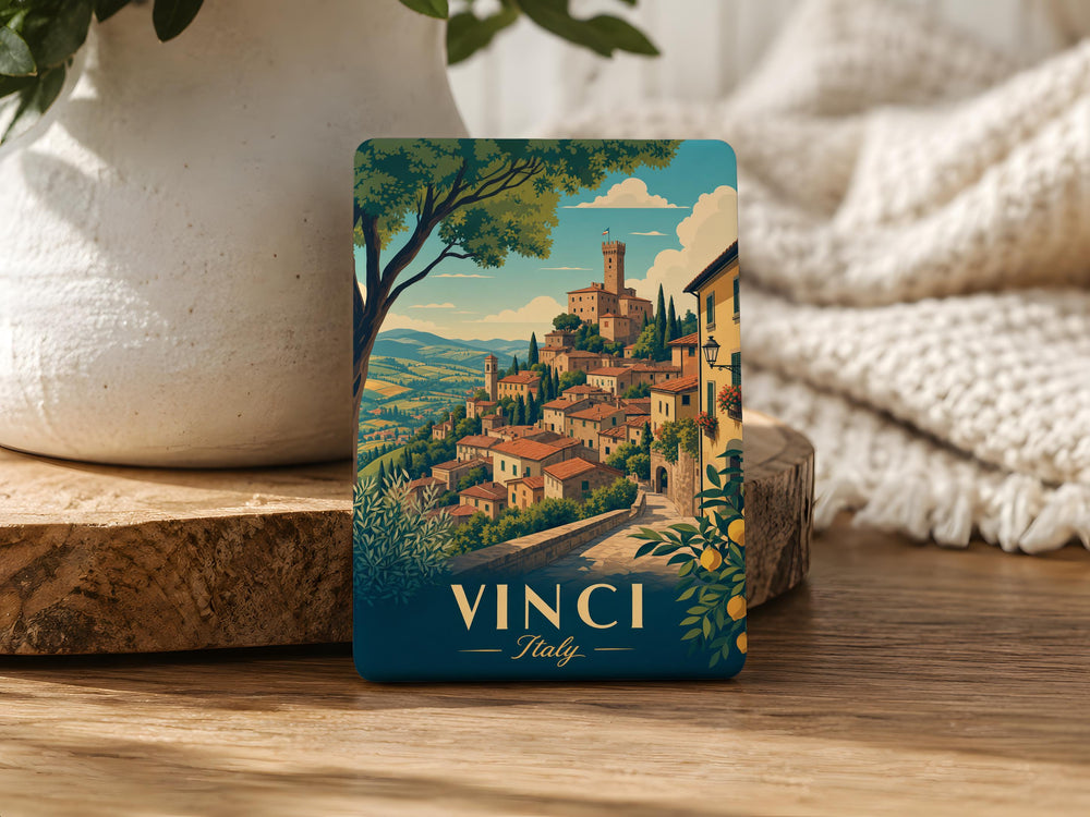 Vinci Italy Fridge Magnet, Tuscany Travel Souvenir, Italian Village Landmark Keepsake, Italy Vacation Gift, Refrigerator Magnet